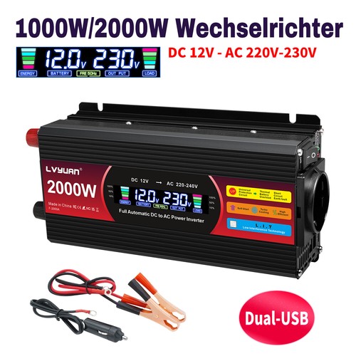 1000w 2000w wechselrichter 12v - 2000w,